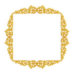 Ornament elements frame, vintage gold floral designs