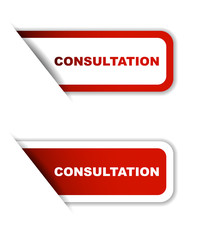 red vector consultation, sticker consultation, banner consultation