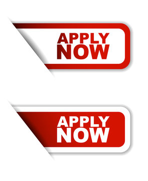 red vector apply now, sticker apply now, banner apply now