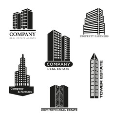 Fototapeta premium Real Estate Company Vector Logo Templates Set