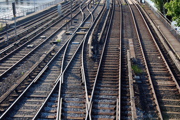 Obraz premium Top view on railway tracks 