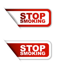 red vector stop smoking, sticker stop smoking, banner stop smoking