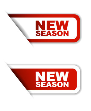 red vector new season, sticker new season, banner new season