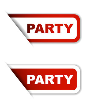 red vector party, sticker party, banner party