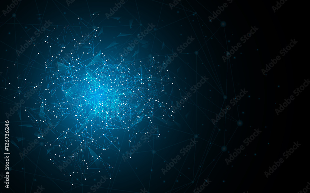 Poster abstract science sci fi geometric polygonal connection pattern design concept background