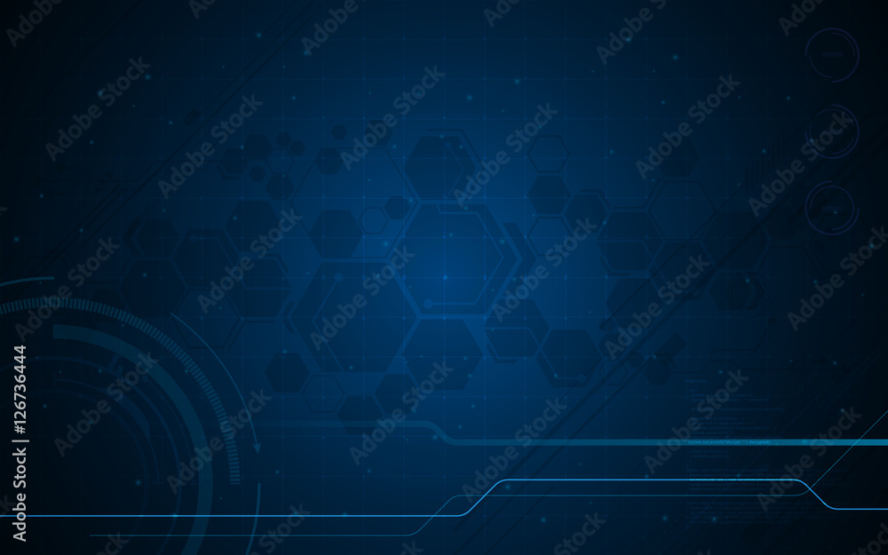 Poster abstract vector backdrop technology innovation concept design hexagon digital sci fi pattern