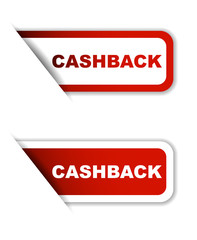 red vector cashback, sticker cashback, banner cashback