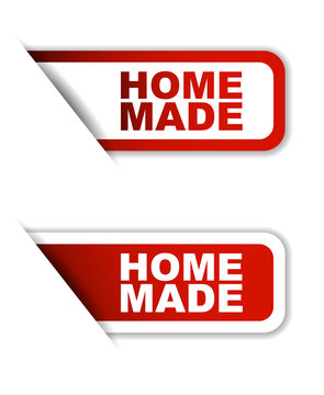 red vector home made, sticker home made, banner home made