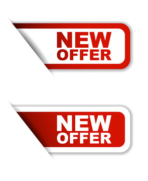 red vector new offer, sticker new offer, banner new offer