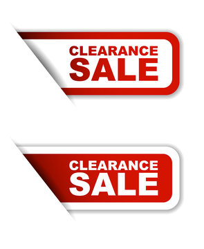 red vector clearance sale, sticker clearance sale, banner clearance sale