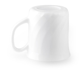 empty white coffee cup isolated on white background