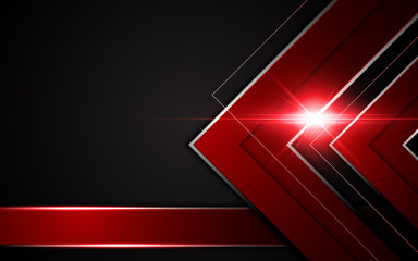 abstract sharp metallic frame red black sports gamer concept background layout design