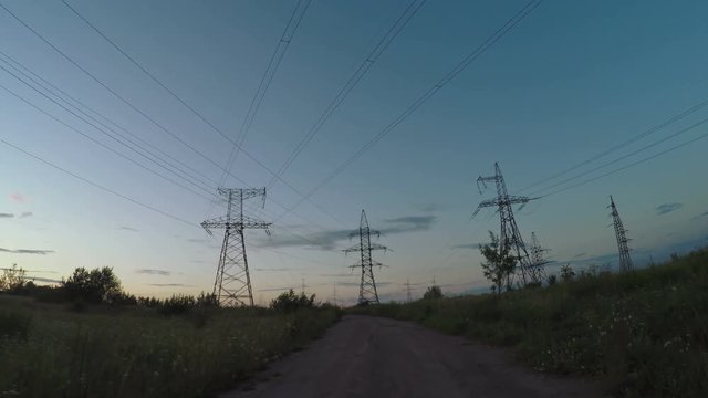 Country road with power line