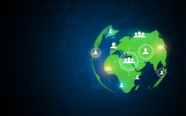 abstract global social network data security connection business technology concept background