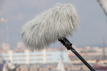 Sound recorder microphone, boom mic and headphones