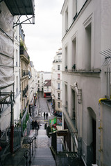 Fototapeta na wymiar Paris Street Scene unrecognizable people