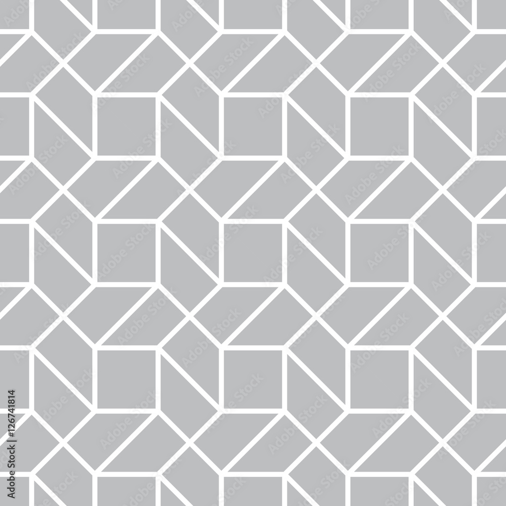 Wall mural Abstract geometric gray graphic design print 3d illusion pattern