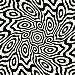 Abstract geometric black and white graphic design print floral trippy pattern