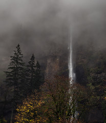 Waterfall in the Foggy Mist 