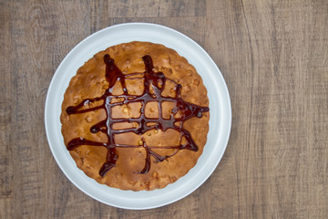 Homemade pie on rustic background