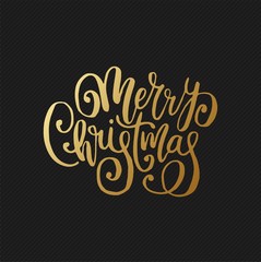 Christmas and New Year design lettering. Hand drawn sign for greeting card, invitation.
