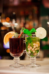Two of mulled wine on the wine