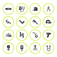 Set round icons of measuring tools