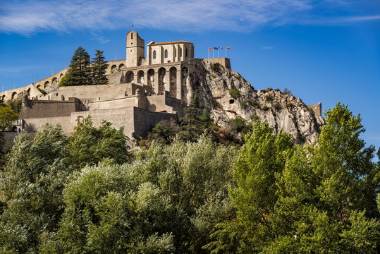 Citadel of Sisteron and its fortifications in summer time. Durance Valley, Alpes de Haute Provence, Southern Alps, France