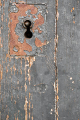 Old Door Lock, Close-Up Background, vertical left
