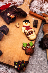 Christmas sweets and chocolates background