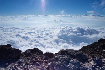 富士山頂上から望む雲海
