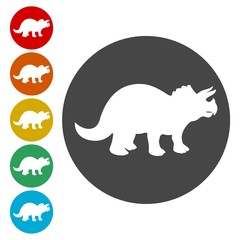 Triceratops icons set 
