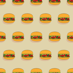 Burgers seamless pattern