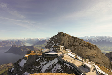 Titlis (also Mount Titlis) is a mountain of the Uri Alps, located on the border between the cantons of Obwalden and Berne. - obrazy, fototapety, plakaty