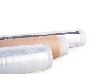 One roll of plastic wrap, one roll of aluminum foil and One roll of parchment paper for household...
