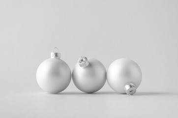 White Matte Christmas Ball Mock-Up - Three Balls