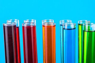 tubes on a blue background