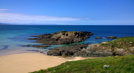 Landscape of the beach of Tapia de Casariego in Asturias, Spain