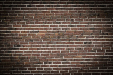 Empty brick wall. Red bricks with nice texture. Background with copy space.