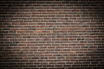 Empty brick wall. Red bricks with nice texture. Background with copy space.
