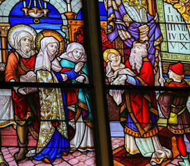 Stained Glass in Mechelen Cathedral - Presentation at the Temple