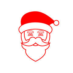 Obraz na płótnie Canvas Santa Claus face icon