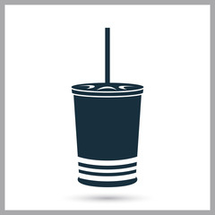 Cinema cafe glass of drink icon. Simple design for web and mobile