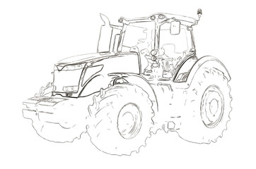 Outlines of the agricultural tractor