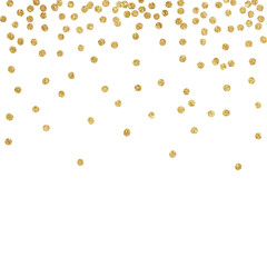 New Year Glitter gold texture Dots Background  Holiday Winter Elements Clipart Isolated on the white 