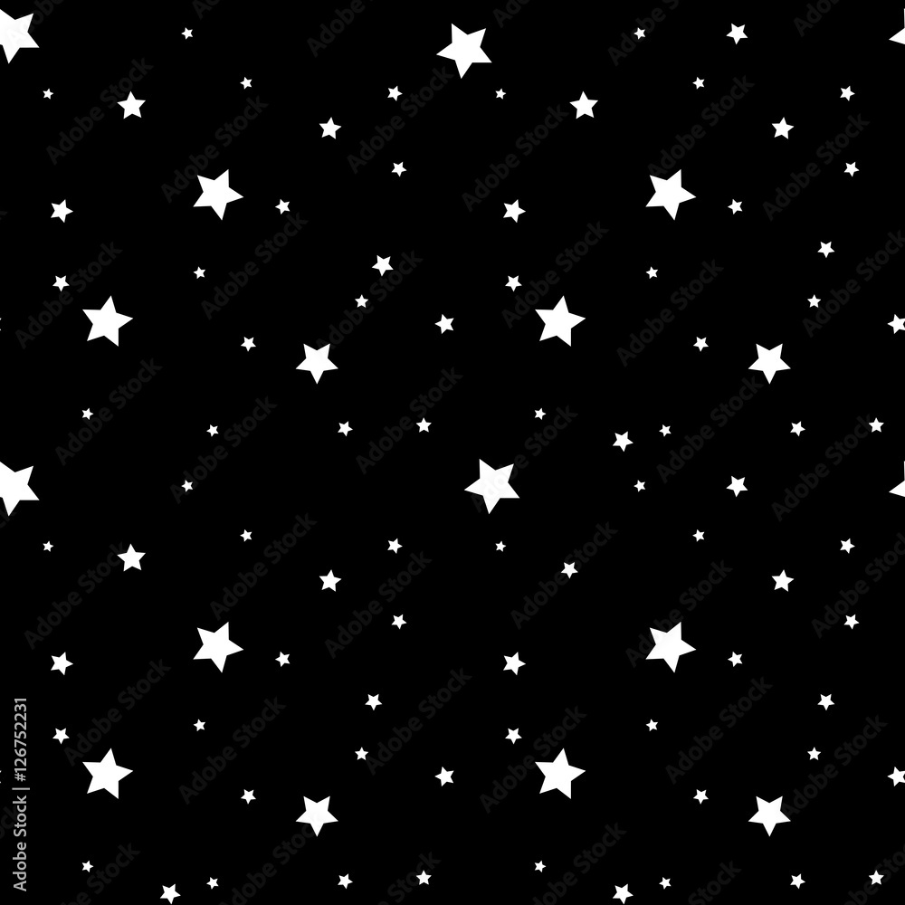 Canvas Prints star seamless pattern. black and white retro background. chaotic elements. abstract geometric shape 