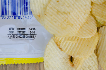 Close up Expiry date printed on product pack