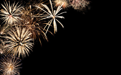New year fireworks frame background