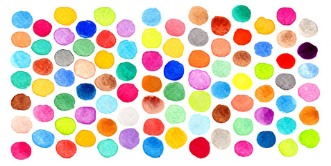 Watercolr polka dot pattern. Seamless pattern on white background