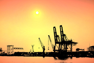 Dock / Silhouette of dock. Digital retouch.